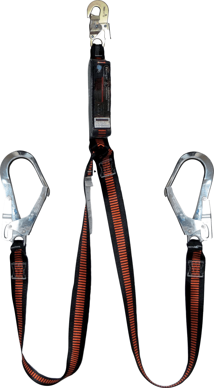 Imagen - COLA DE AMARRE DELTA CV1026AC CINTA PLANA 1.5 MTS DOBLE EN "Y" CON AMORTIGUADOR (MOSQUETONES DE 55 MM)